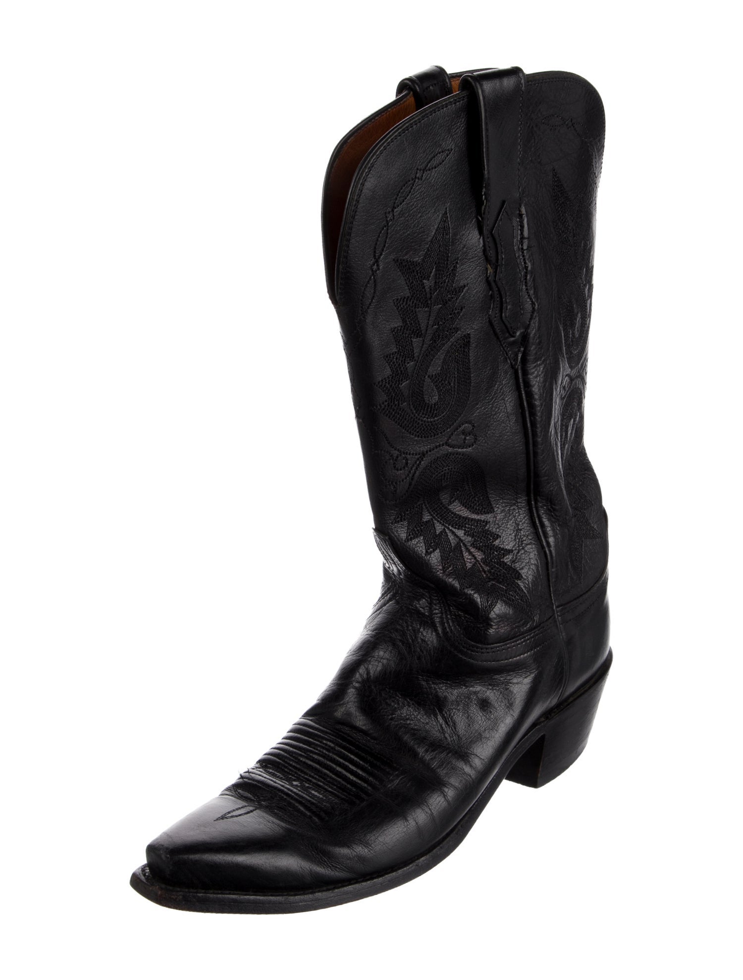 1883 by Lucchese Leather Embroidered Accent Western Boots