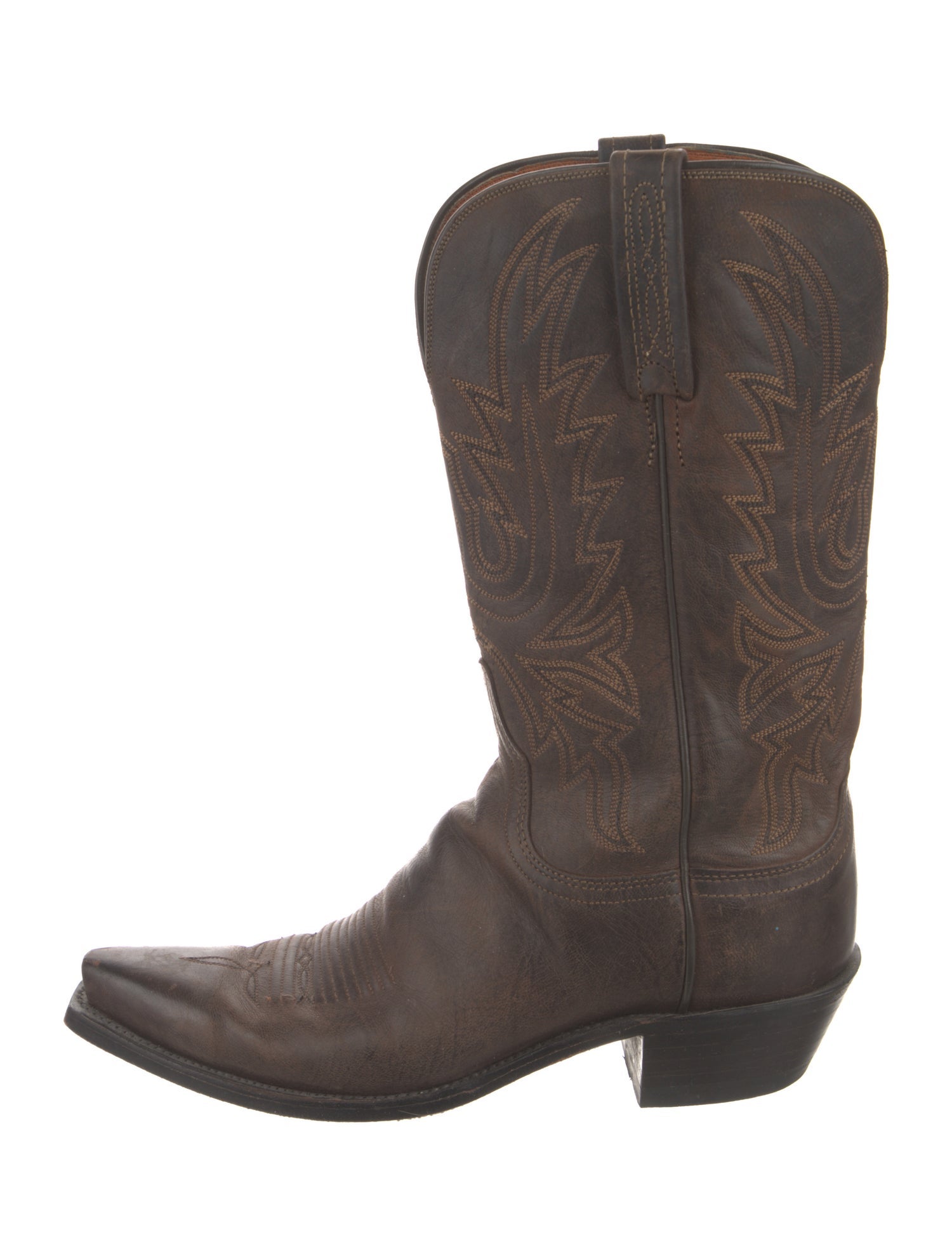 1883 by Lucchese Leather Colorblock Pattern Western Boots