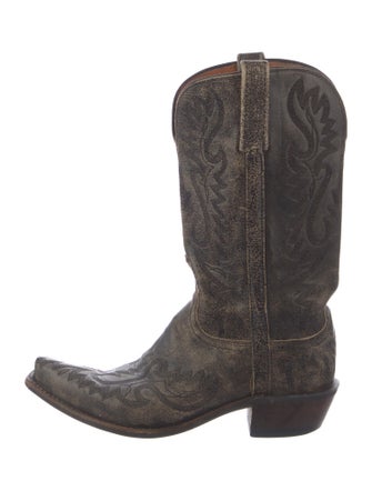 1883 by Lucchese Leather Embroidered Accent Western Boots