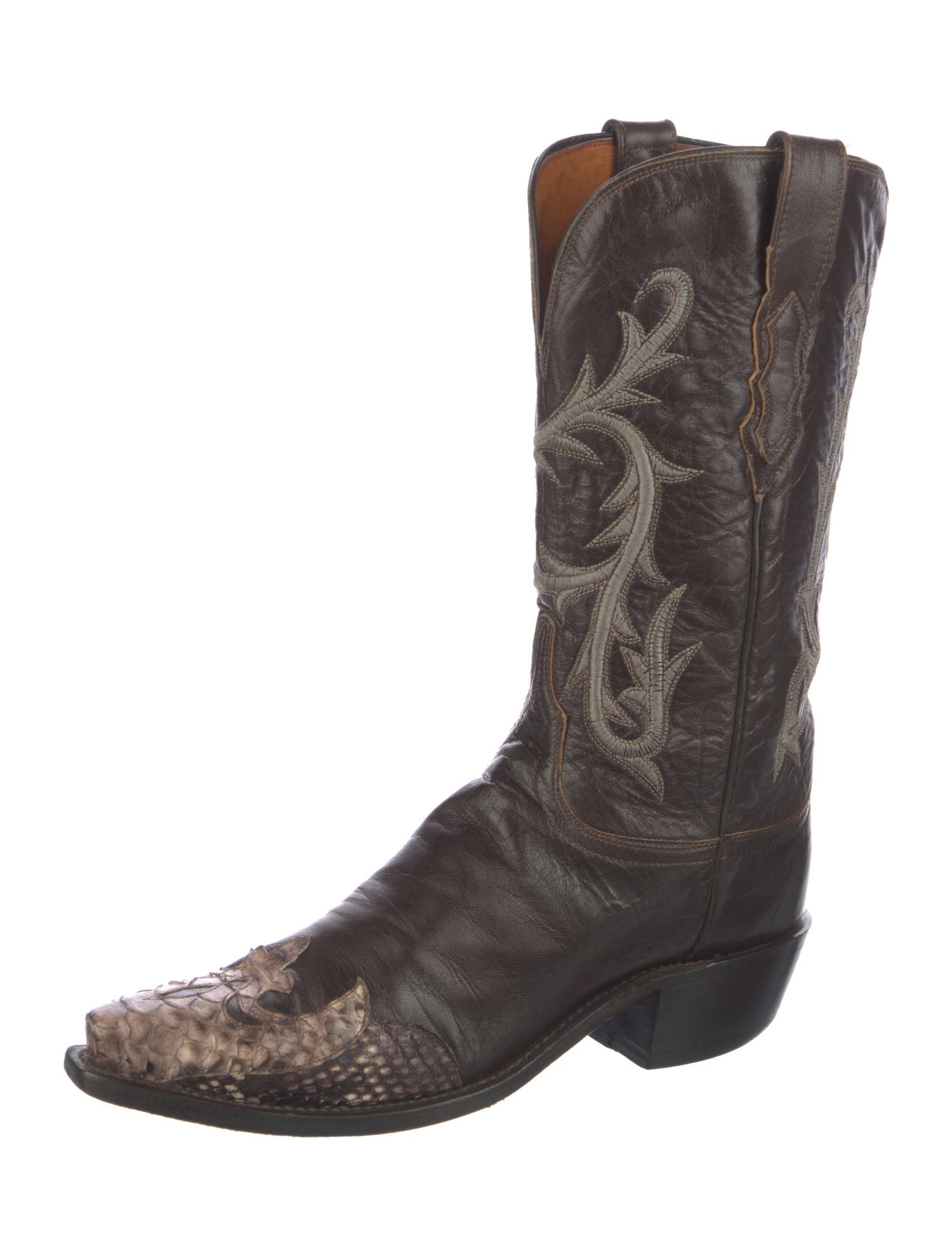 1883 by Lucchese Leather Animal Print Western Boots