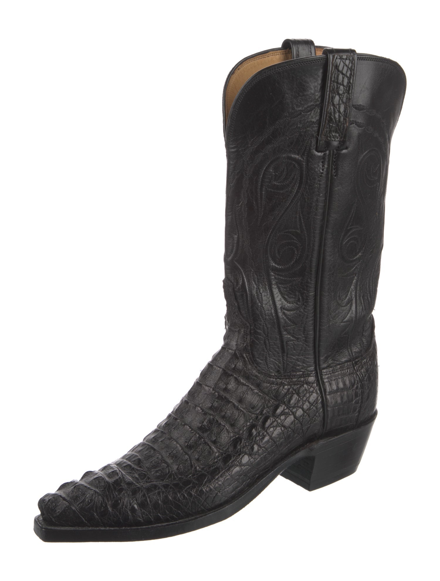 1883 by Lucchese Embossed Leather Embroidered Accent Western Boots