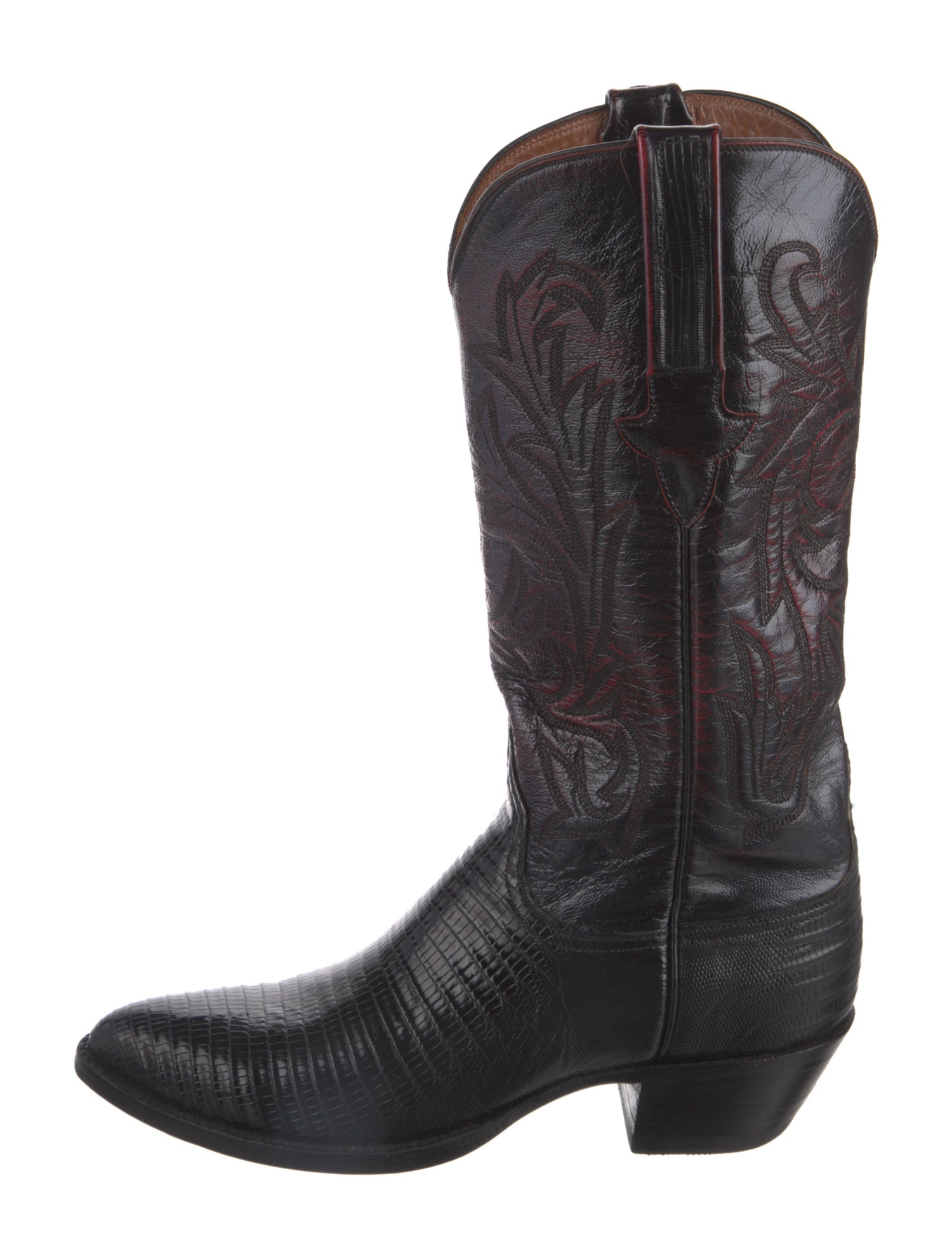 1883 by Lucchese Embossed Leather Embroidered Accent Western Boots