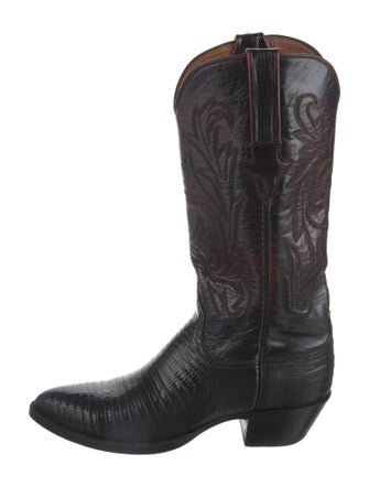 1883 by Lucchese Embossed Leather Embroidered Accent Western Boots