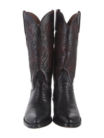 1883 by Lucchese Embossed Leather Embroidered Accent Western Boots