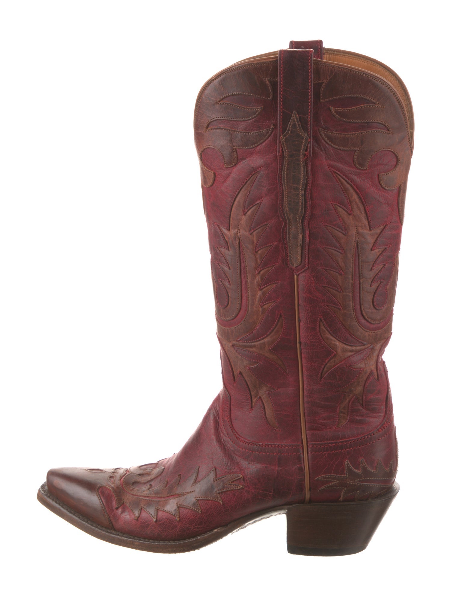 1883 by Lucchese Leather Patterned Western Boots