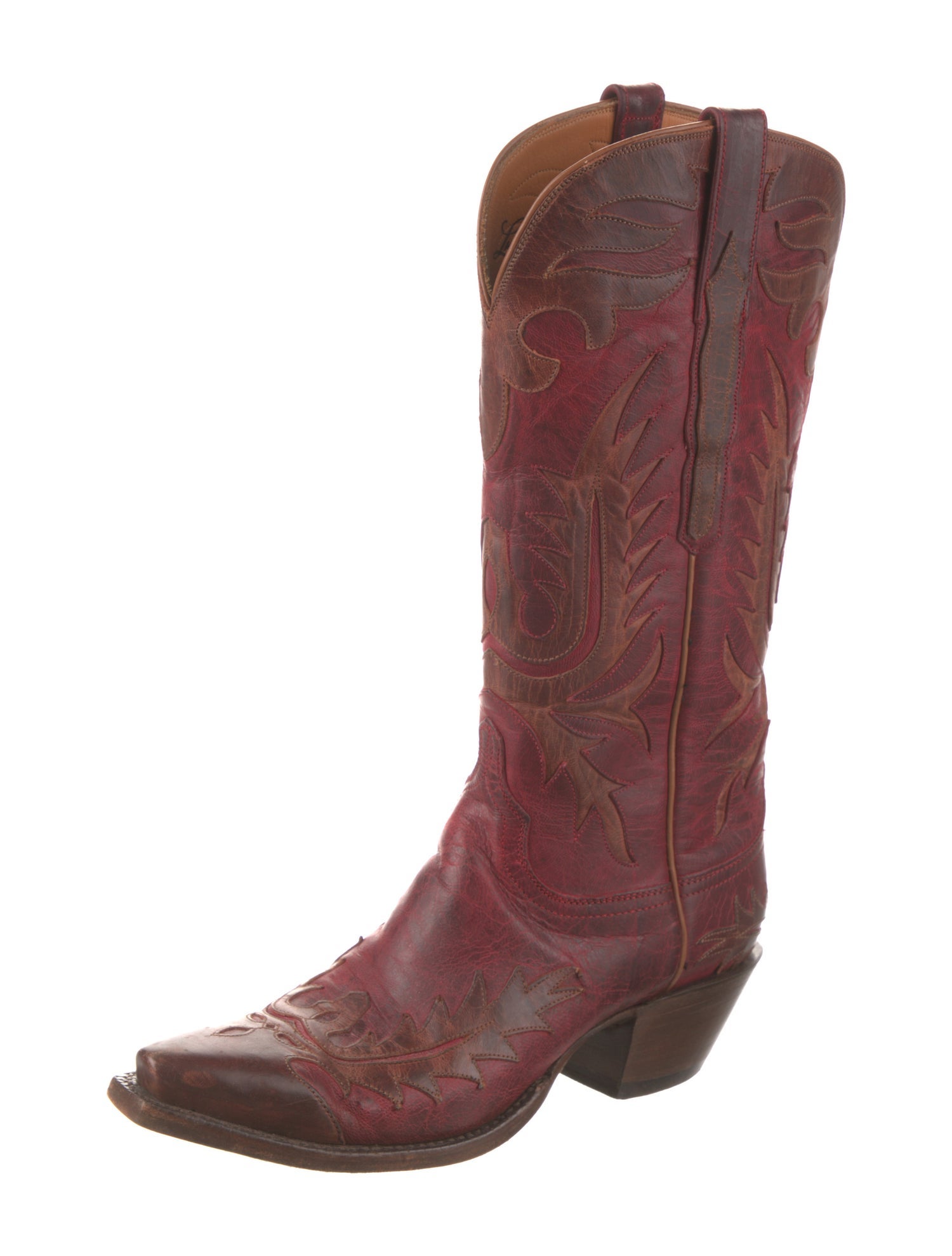 1883 by Lucchese Leather Patterned Western Boots