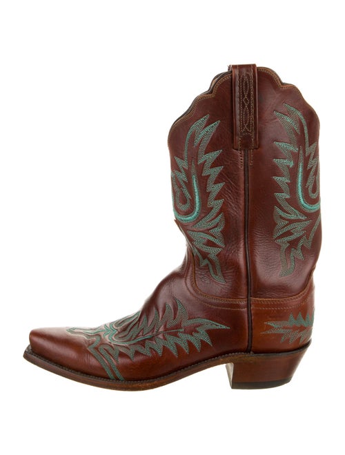 1883 by Lucchese Leather Colorblock Pattern Western Boots