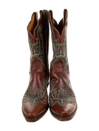 1883 by Lucchese Leather Colorblock Pattern Western Boots