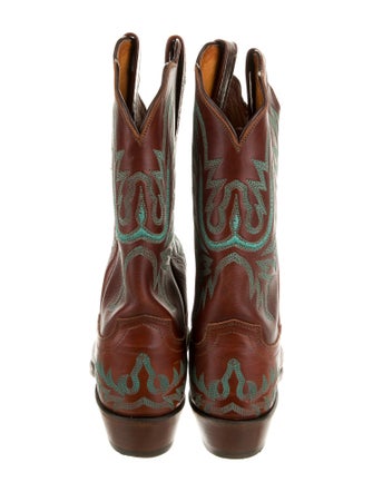 1883 by Lucchese Leather Colorblock Pattern Western Boots