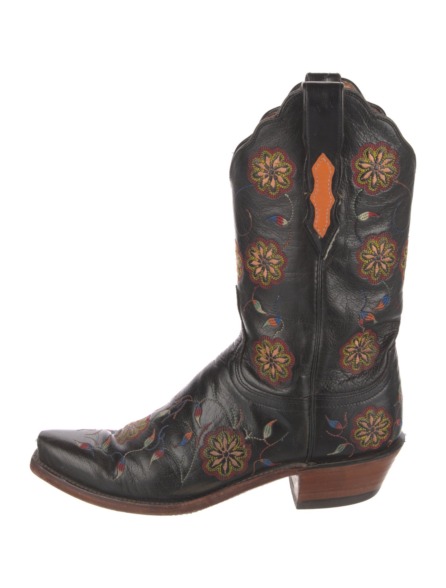 1883 by Lucchese Leather Floral Print Western Boots