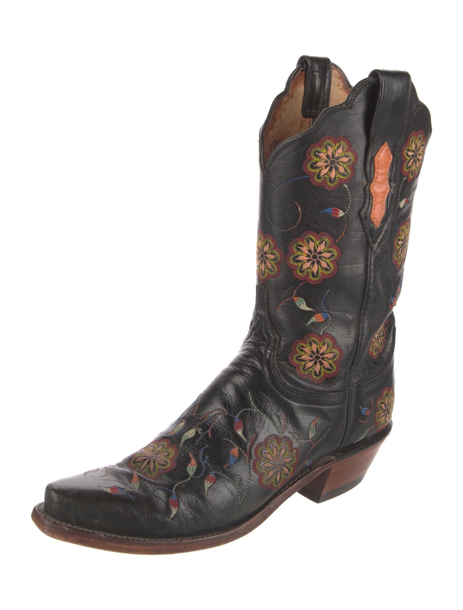 1883 by Lucchese Leather Floral Print Western Boots