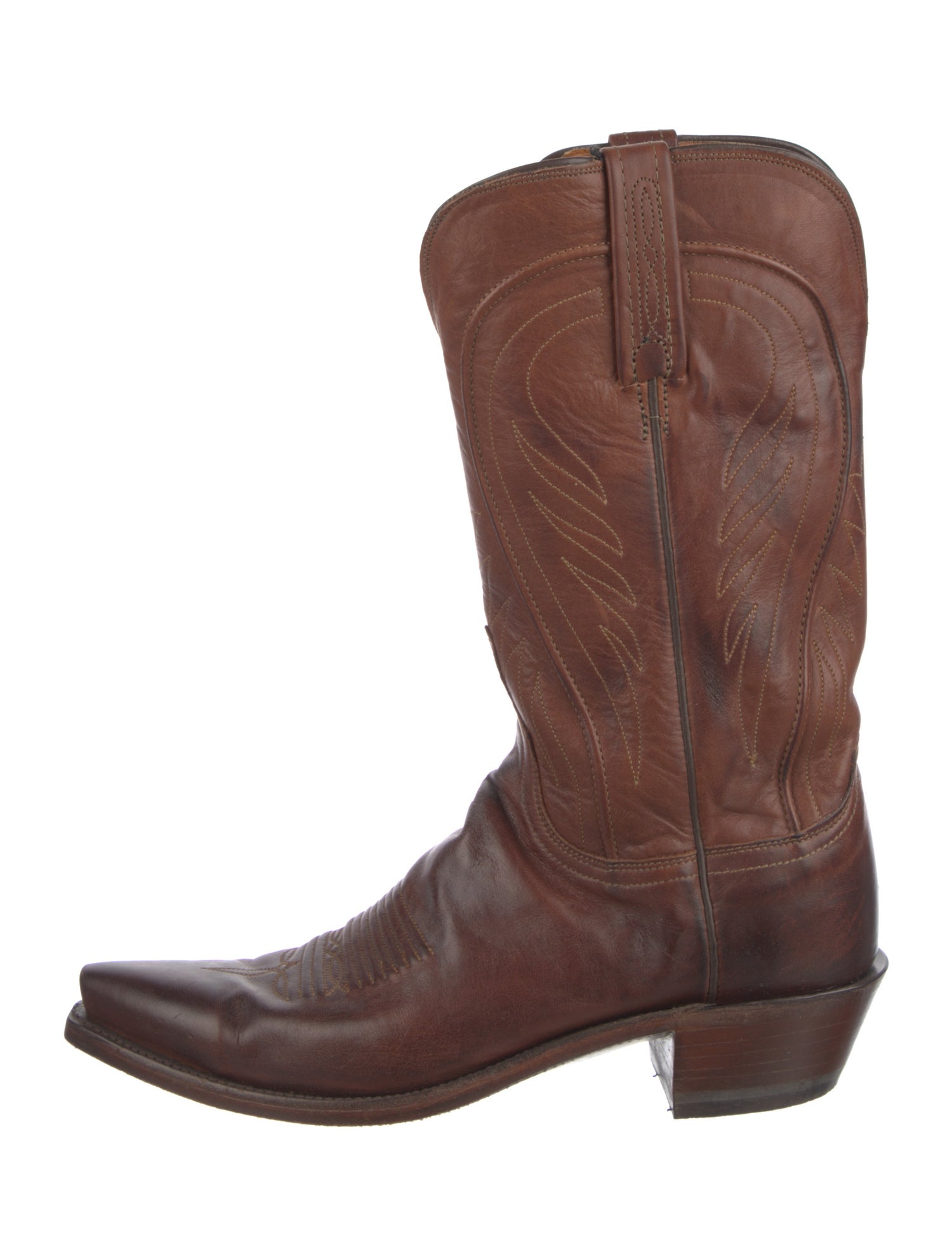 1883 by Lucchese Leather Embroidered Accent Western Boots