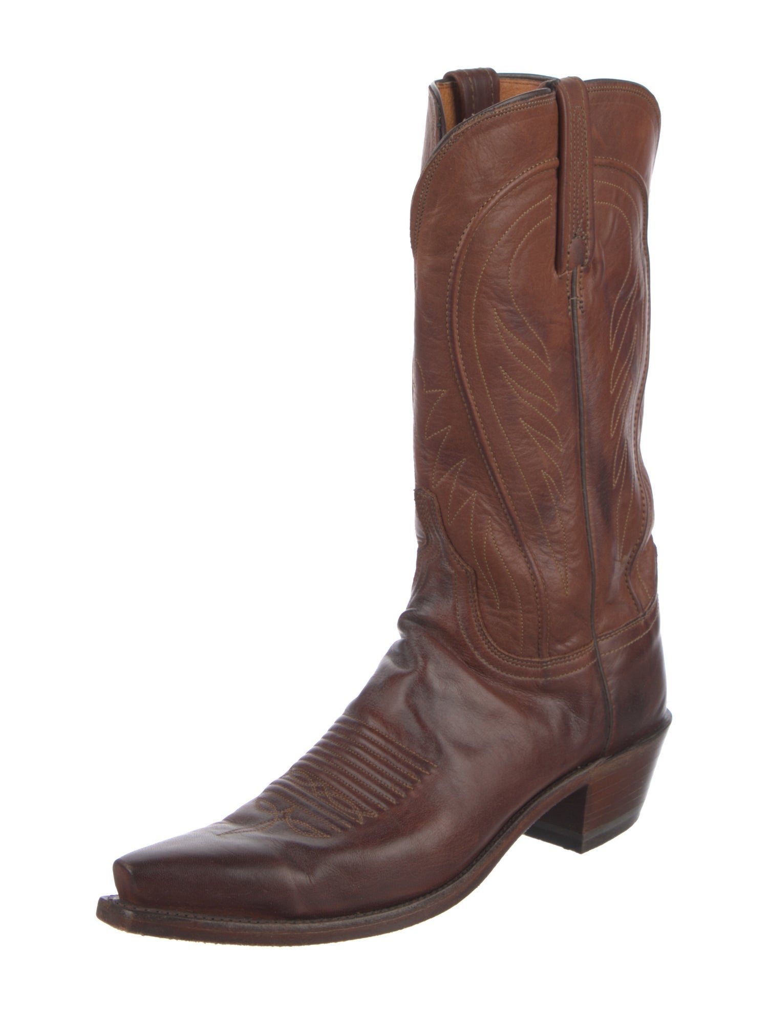 1883 by Lucchese Leather Embroidered Accent Western Boots