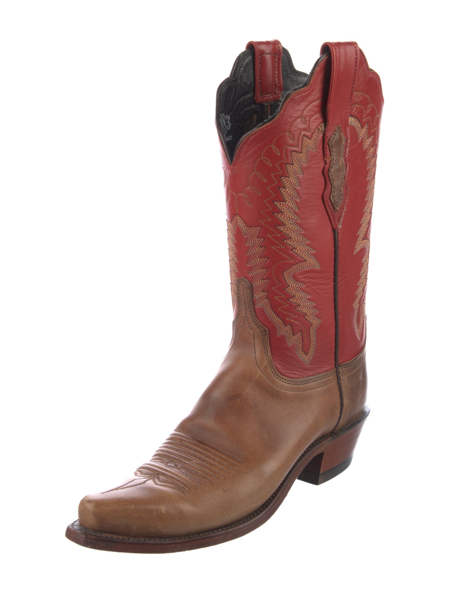 1883 by Lucchese Leather Embroidered Accent Western Boots