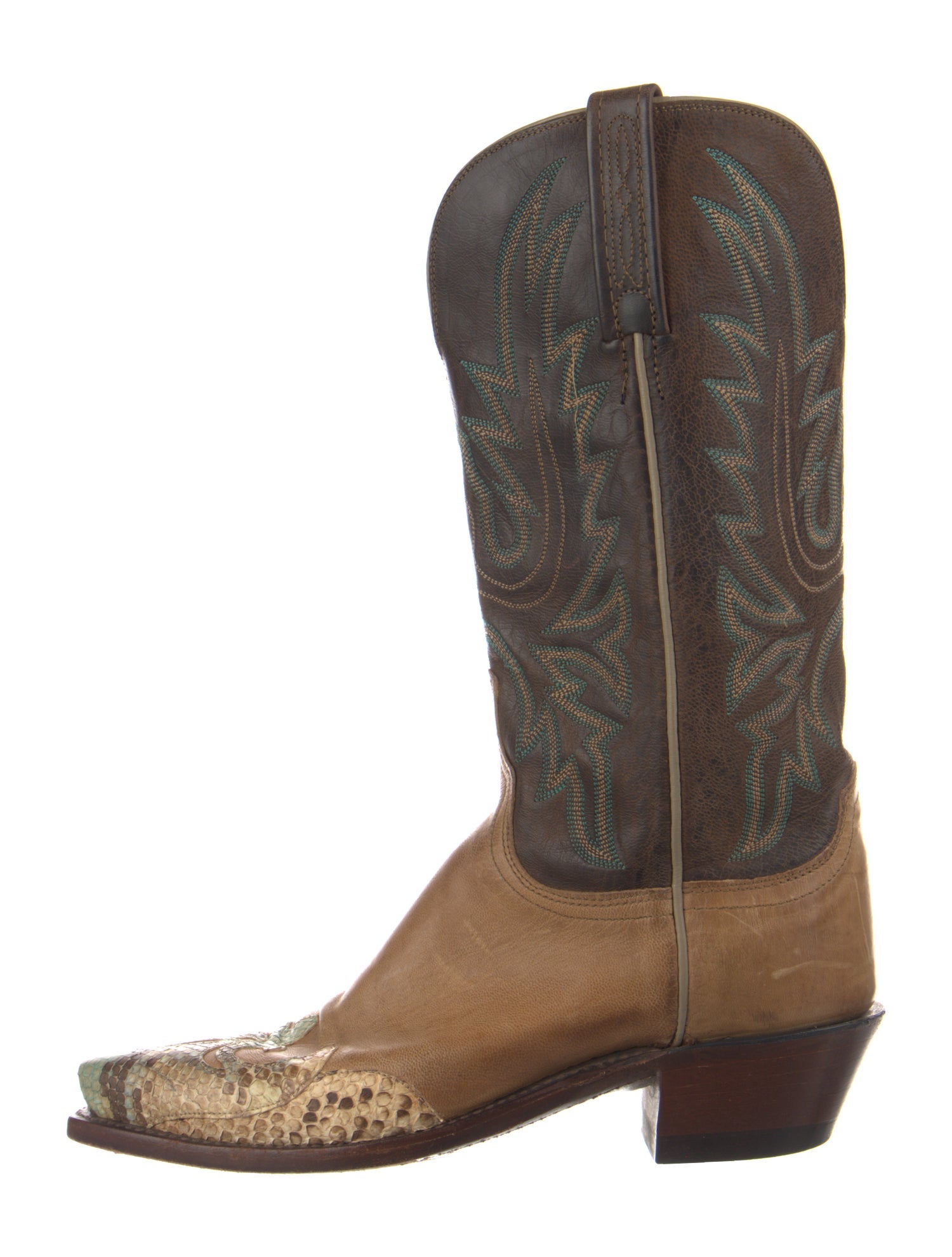 1883 by Lucchese Leather Patterned Western Boots