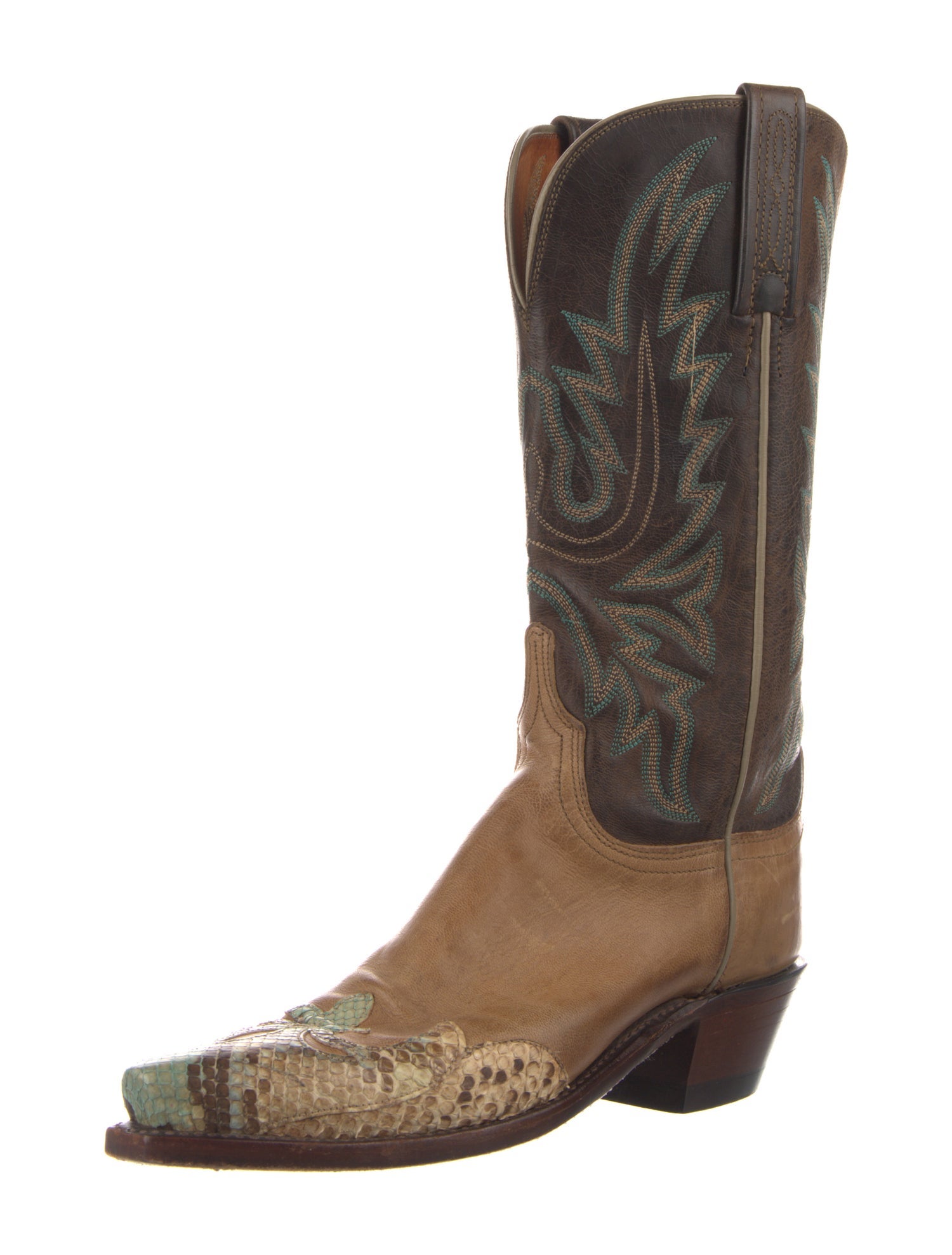 1883 by Lucchese Leather Patterned Western Boots