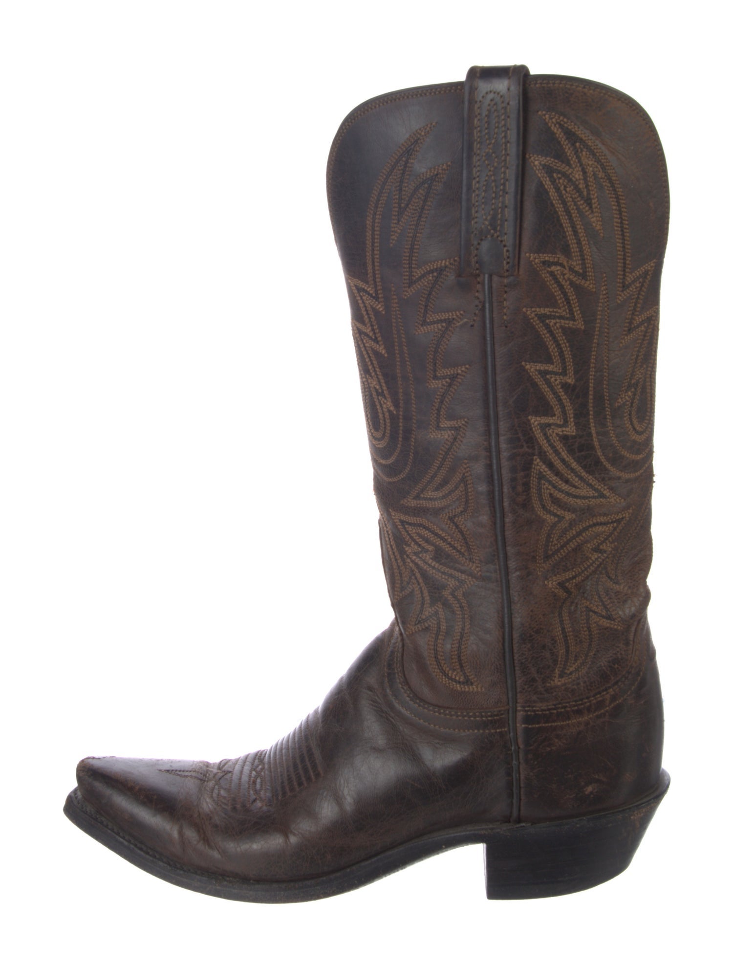 1883 by Lucchese Leather Patterned Western Boots