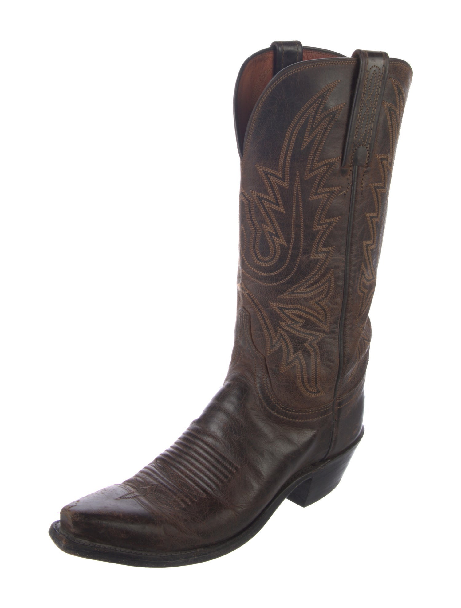 1883 by Lucchese Leather Patterned Western Boots