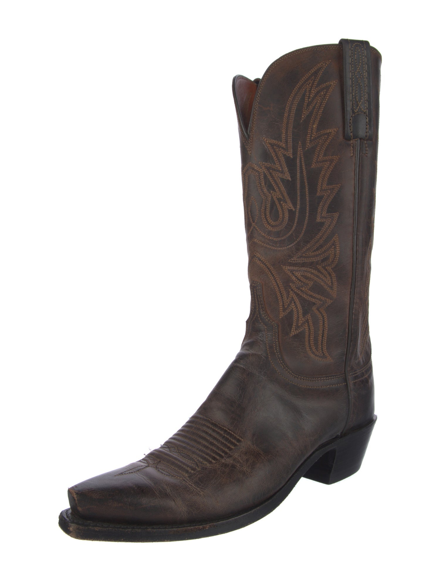 1883 by Lucchese Leather Embroidered Accent Western Boots