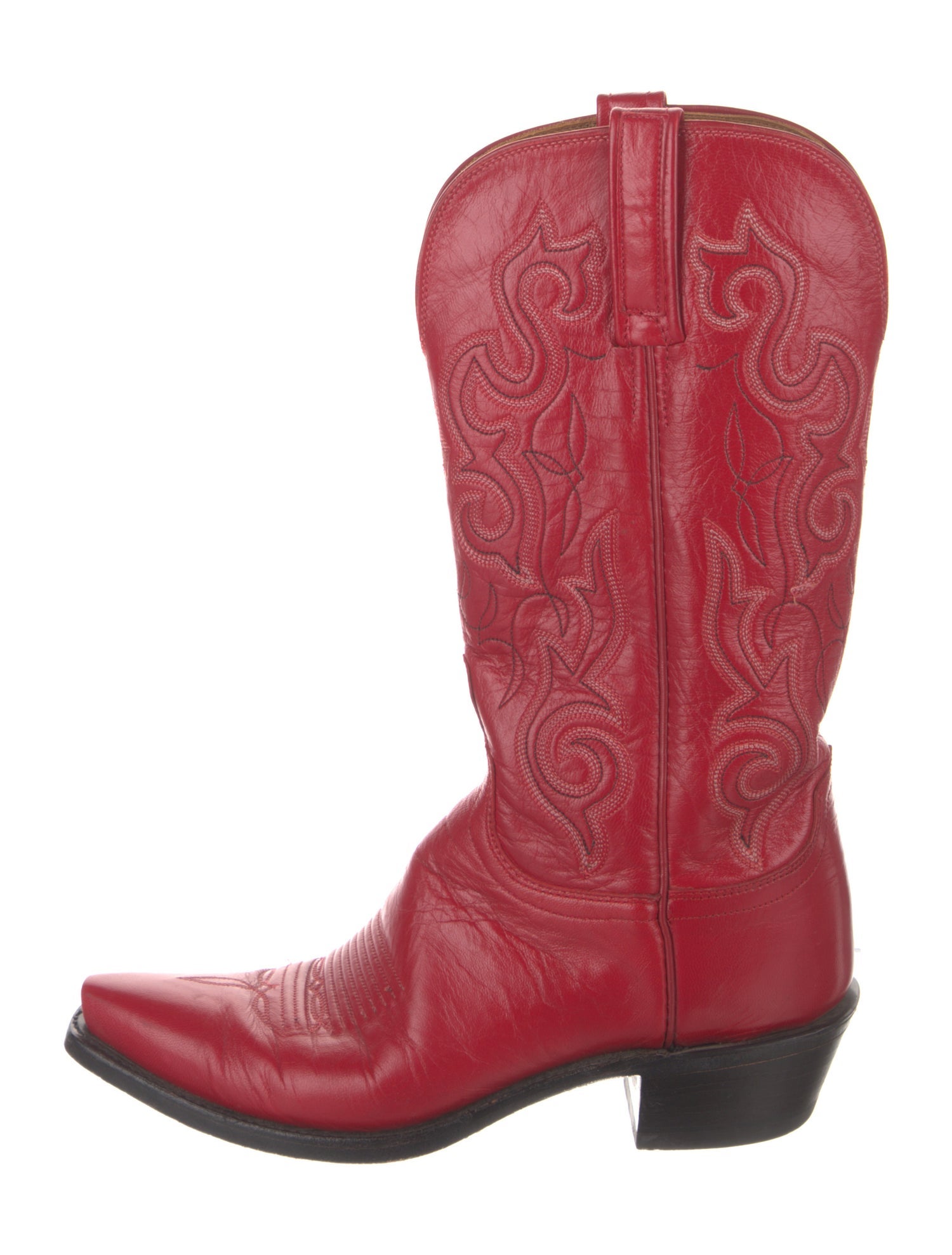 1883 by Lucchese Leather Embroidered Accent Western Boots