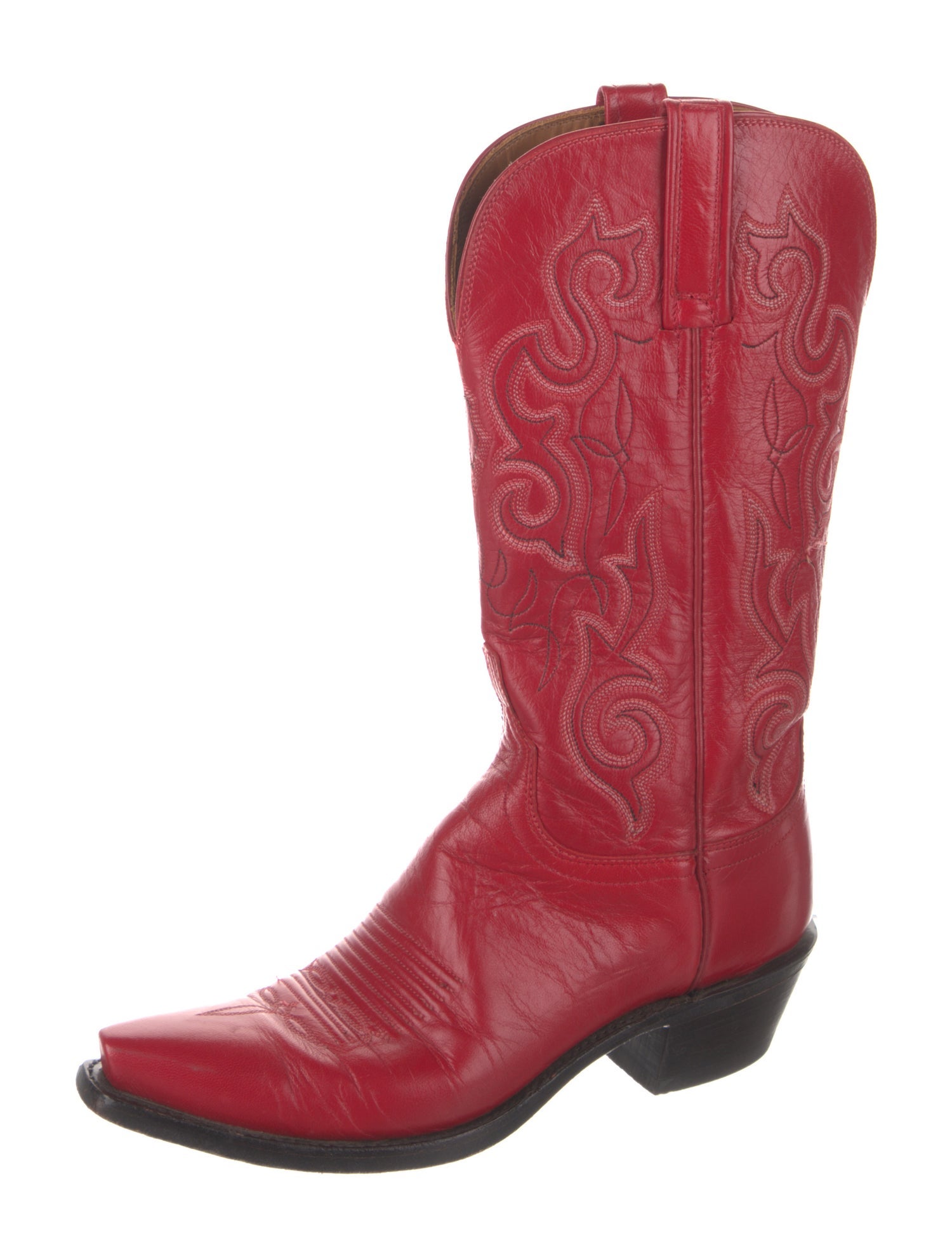 1883 by Lucchese Leather Embroidered Accent Western Boots