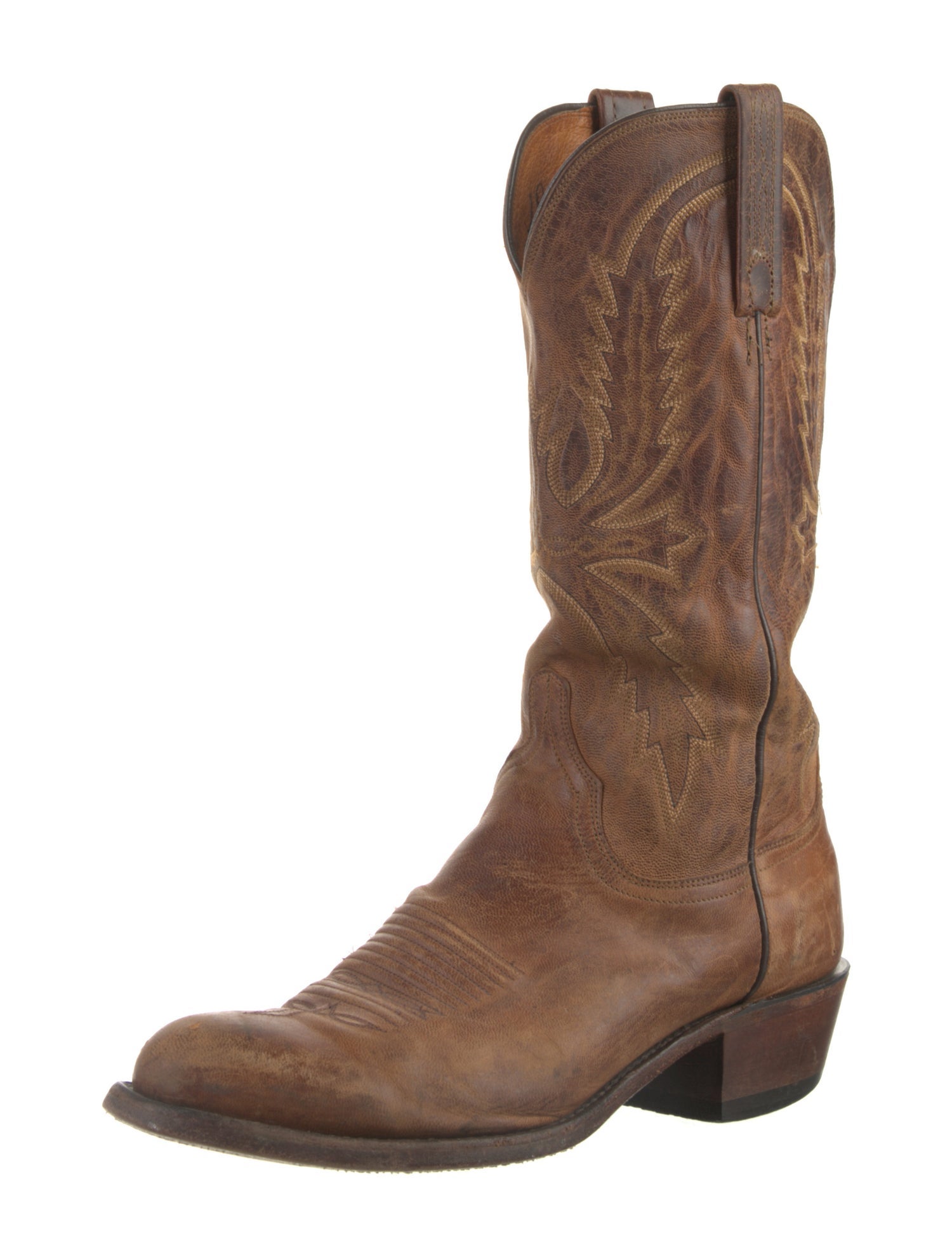 1883 by Lucchese Leather Patterned Western Boots