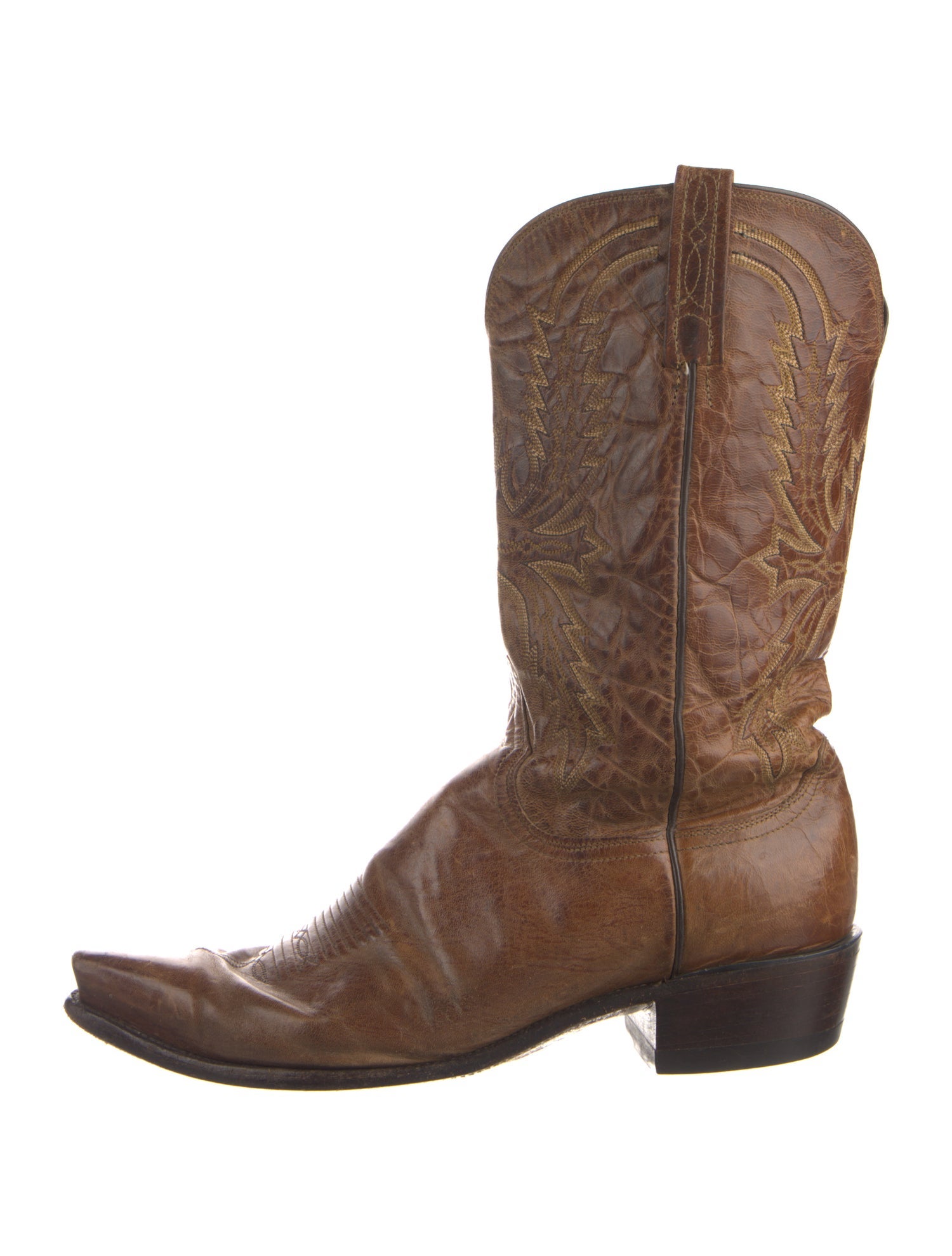 1883 by Lucchese Leather Embroidered Accent Western Boots