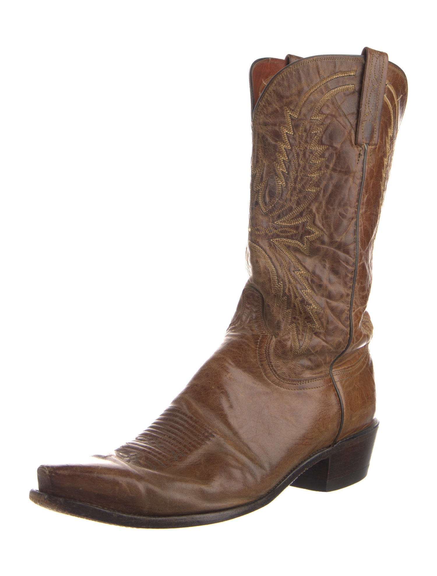 1883 by Lucchese Leather Embroidered Accent Western Boots