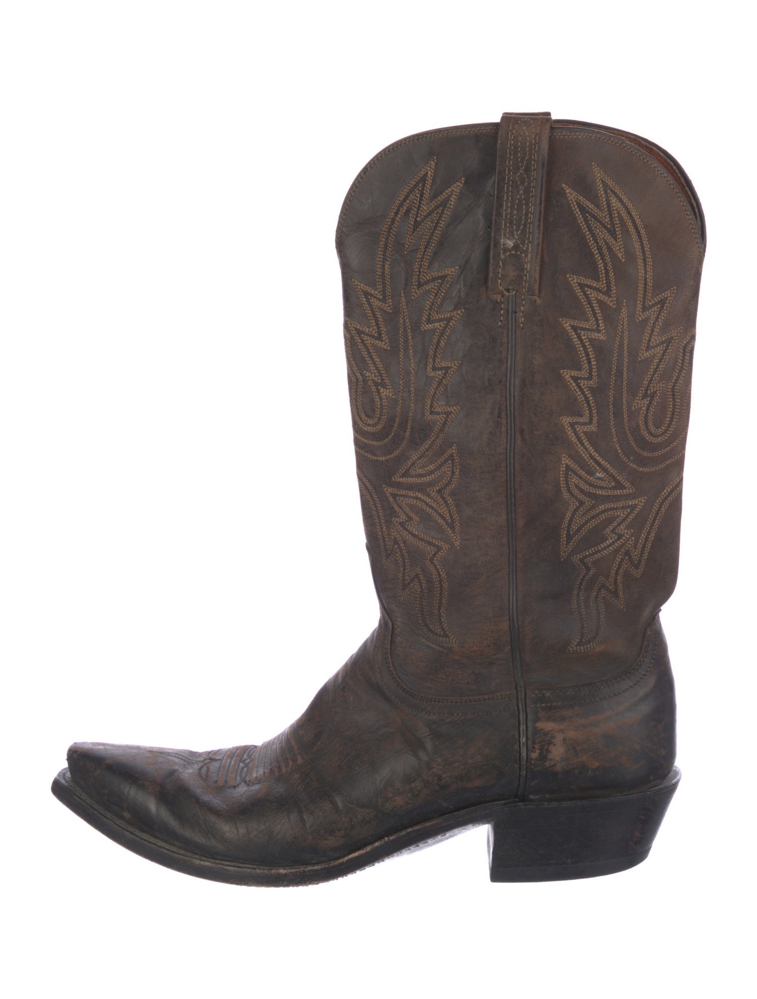 1883 by Lucchese Leather Embroidered Accent Western Boots