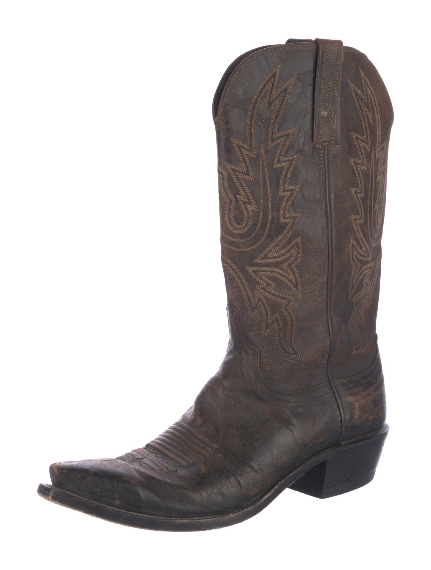 1883 by Lucchese Leather Embroidered Accent Western Boots