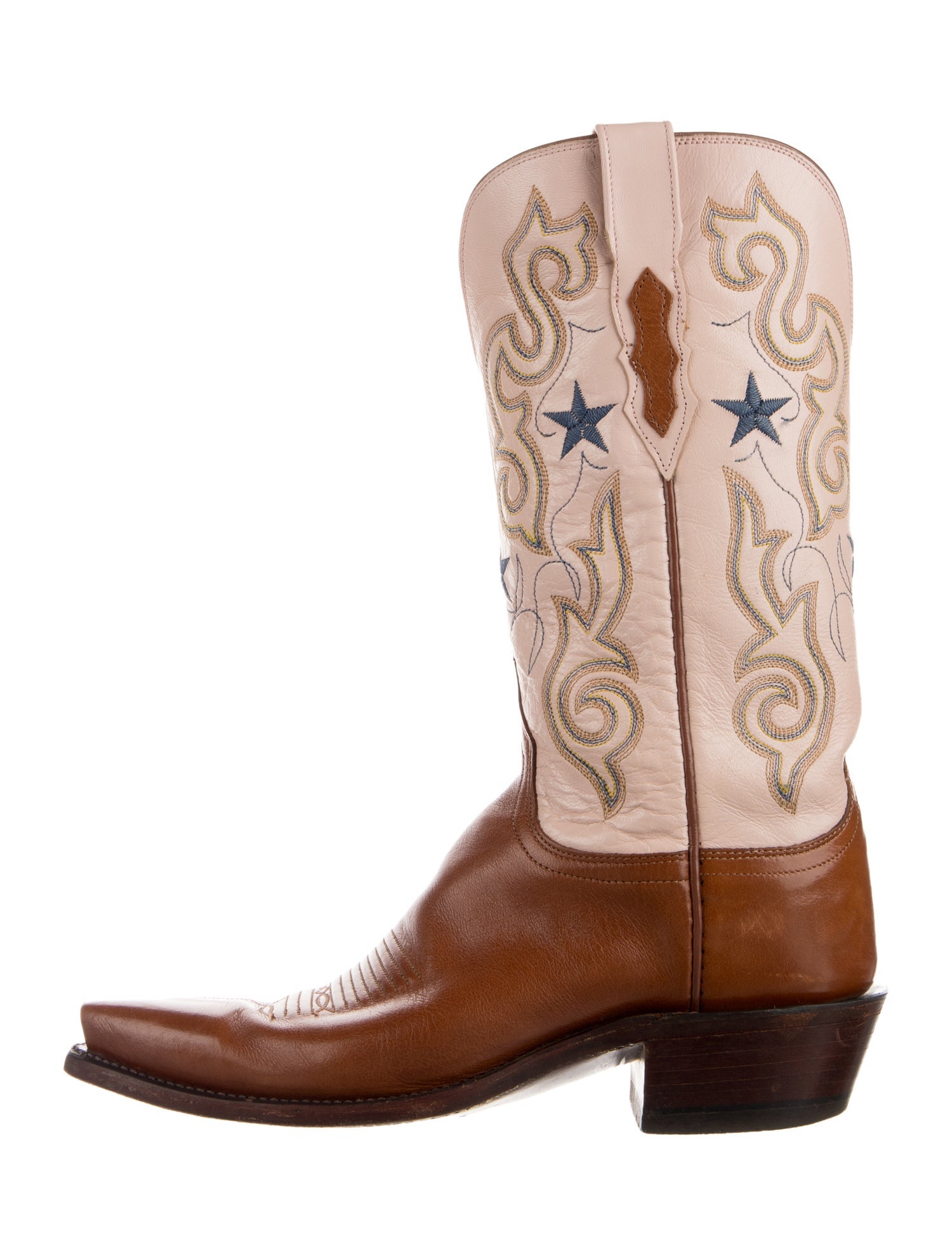 1883 by Lucchese Leather Embroidered Accent Western Boots