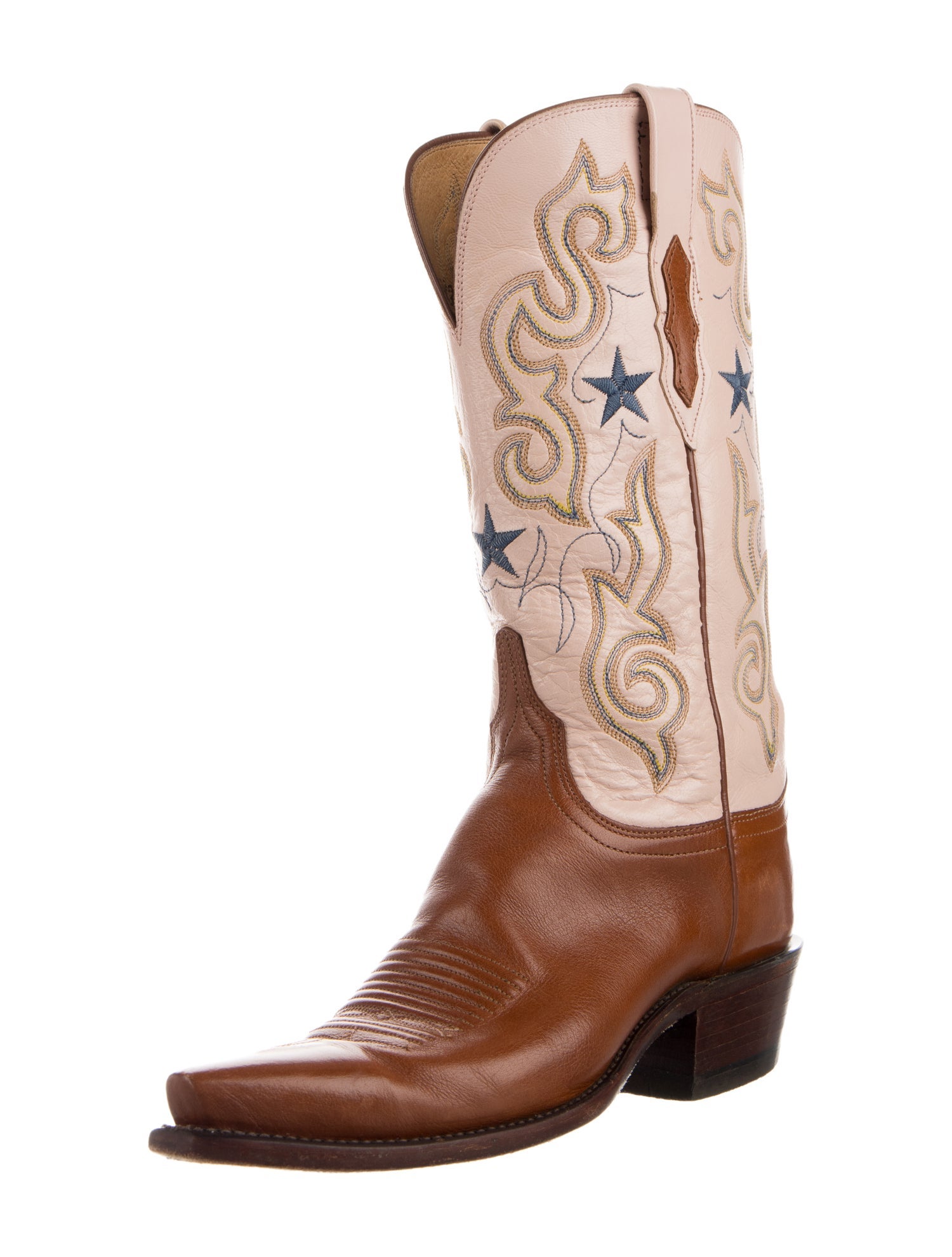 1883 by Lucchese Leather Embroidered Accent Western Boots