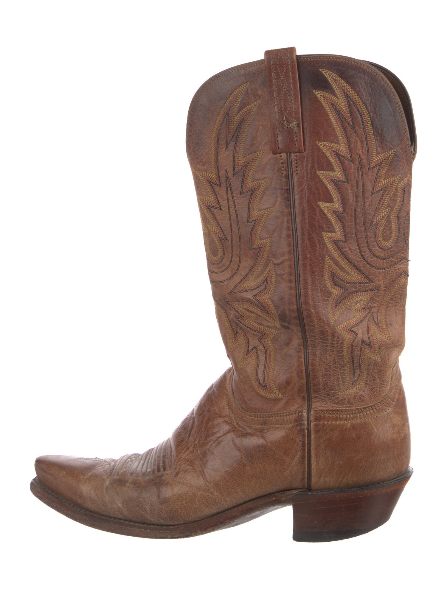 1883 by Lucchese Leather Embroidered Accent Western Boots
