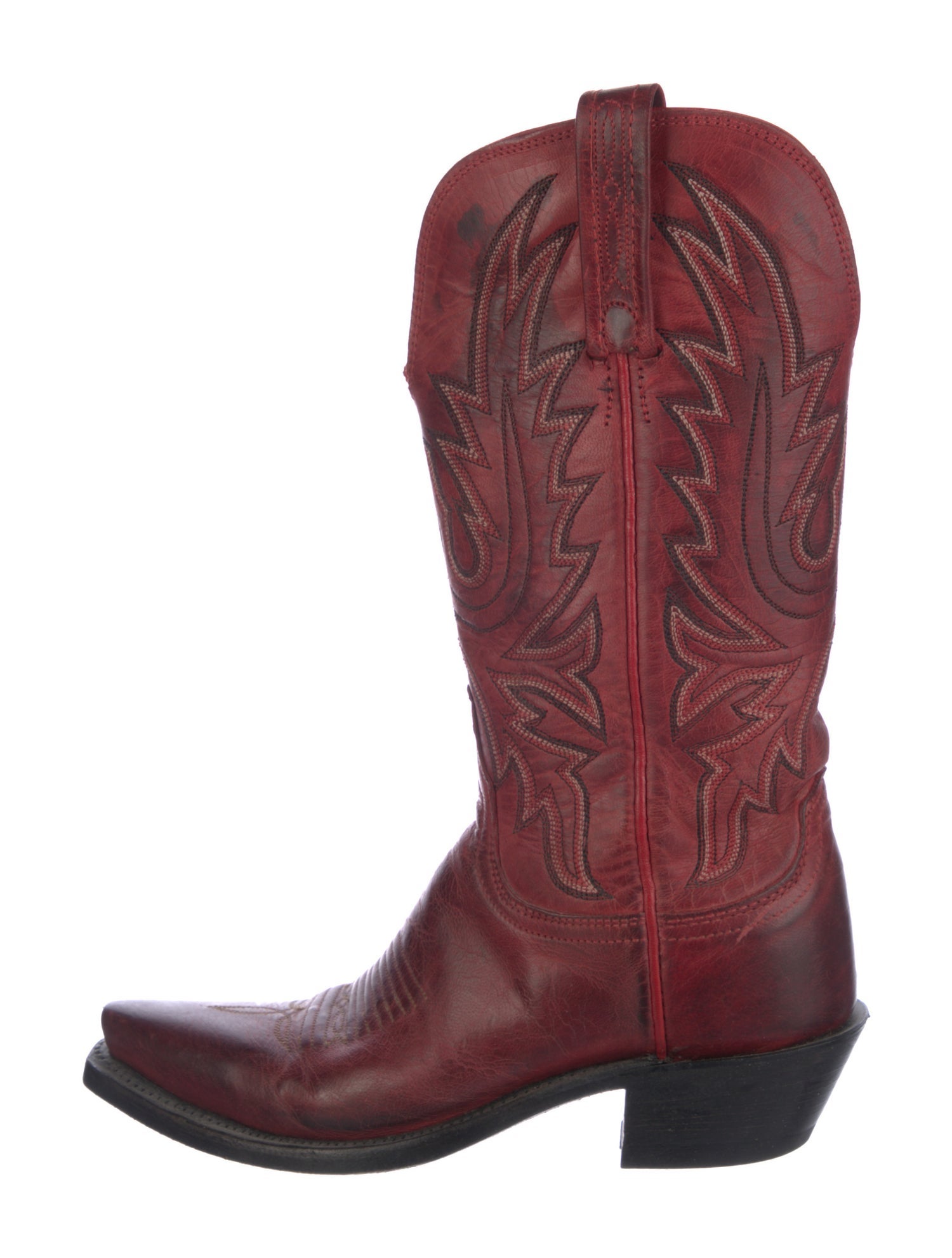 1883 by Lucchese Leather Patterned Western Boots