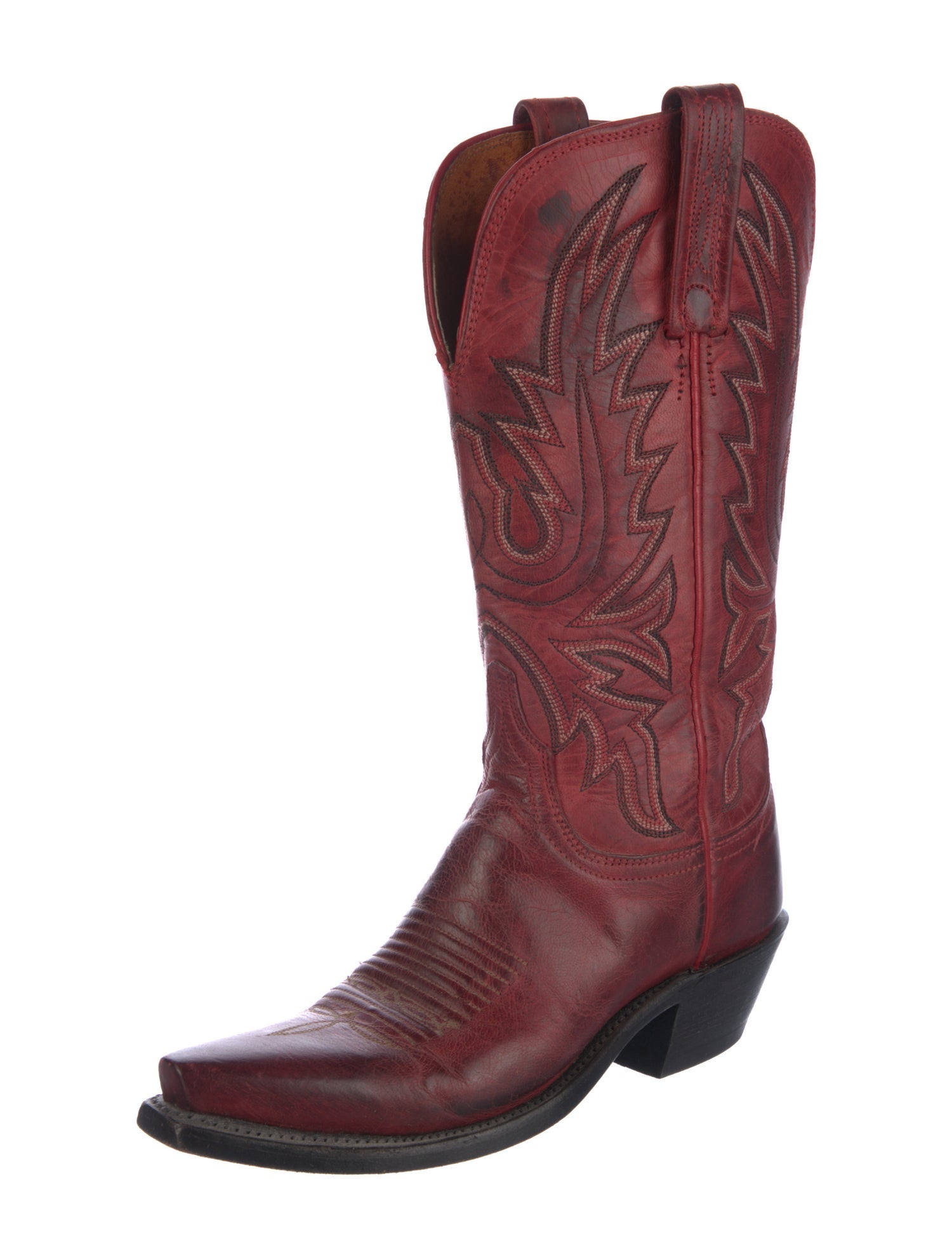 1883 by Lucchese Leather Patterned Western Boots