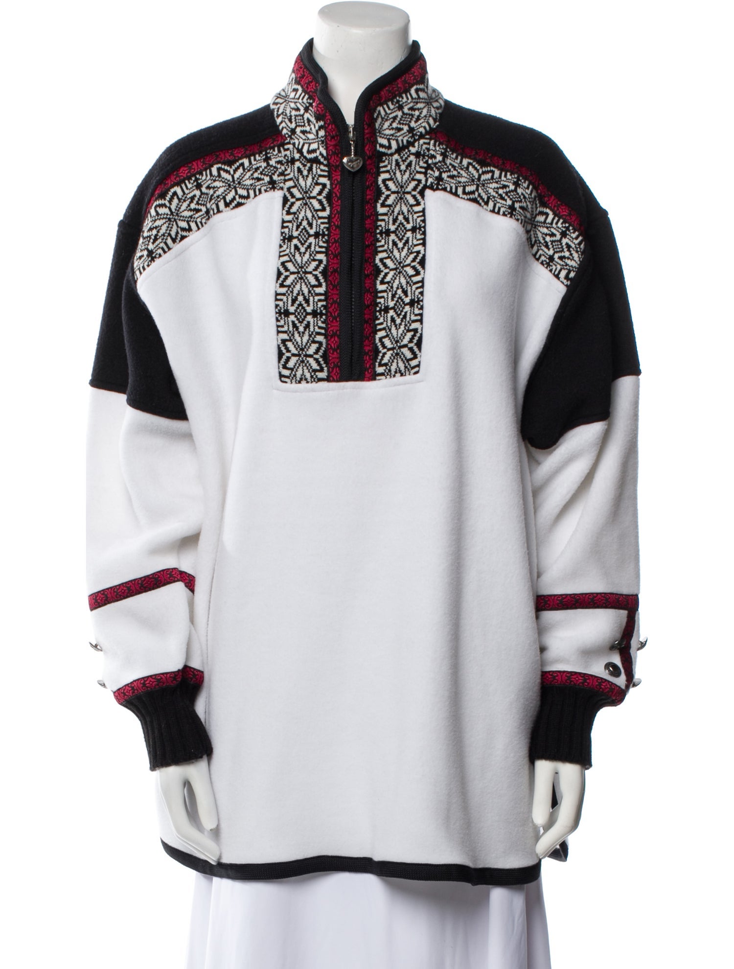 Obermeyer Colorblock Pattern Mock Neck Sweater