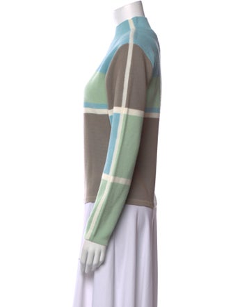 Obermeyer Colorblock Pattern Mock Neck Sweater