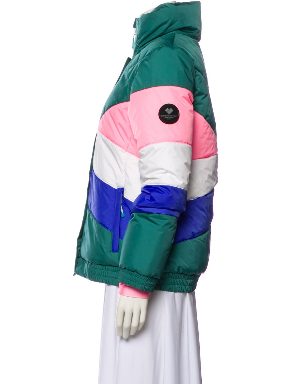 Obermeyer Jacket Green Colorblock Pattern Stand C… - image 2