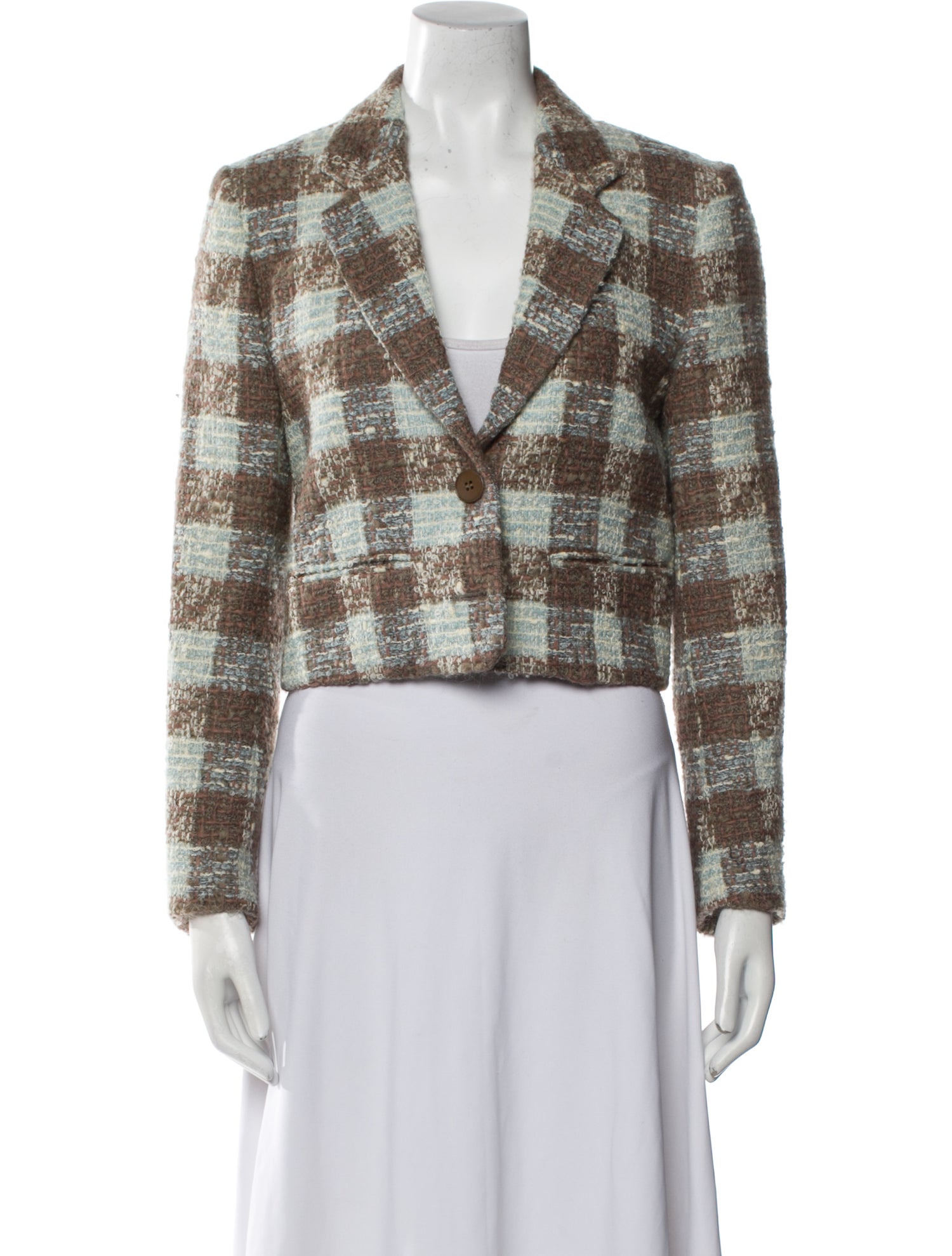 Oliver by Valentino Wool Plaid Print Blazer