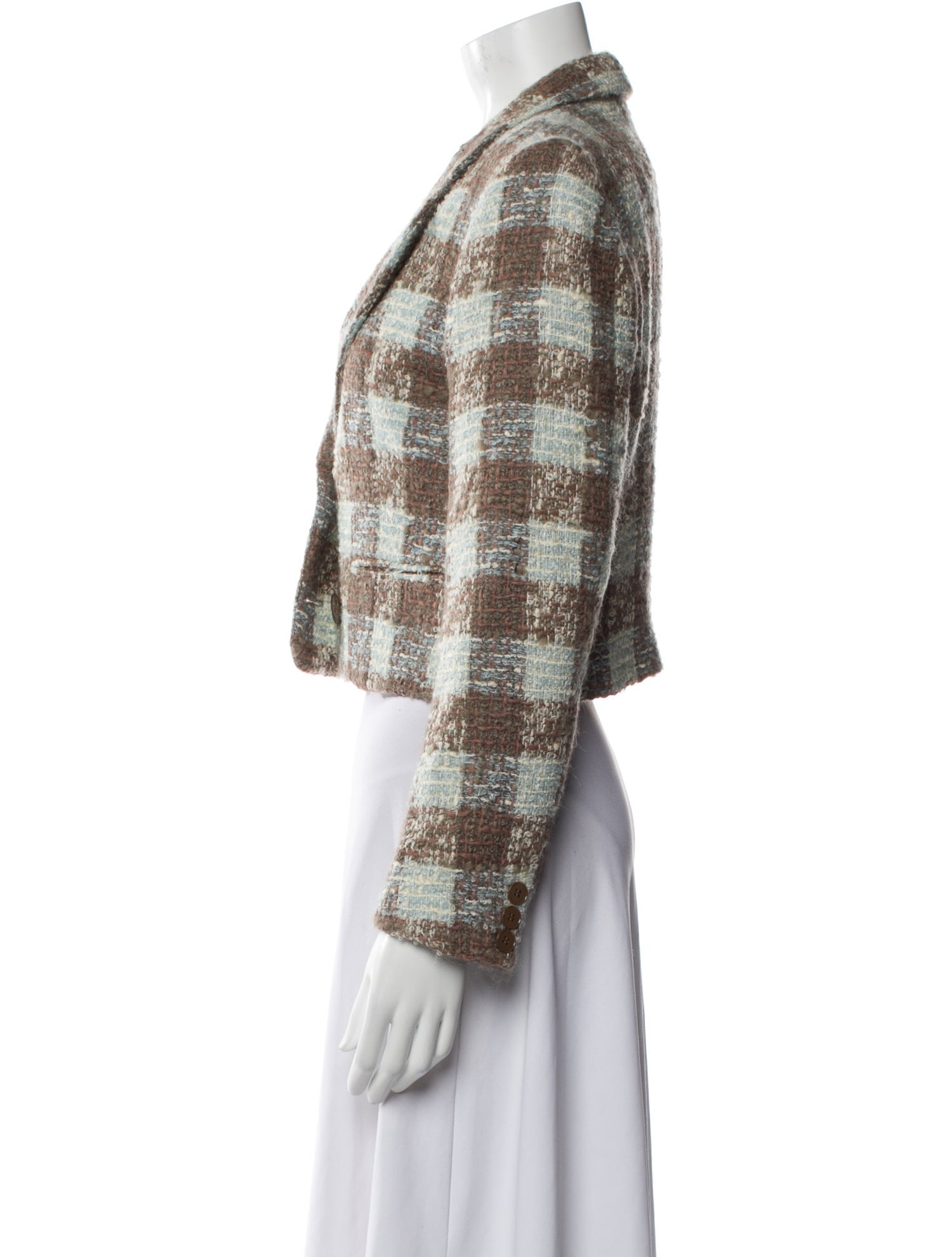 Oliver by Valentino Wool Plaid Print Blazer