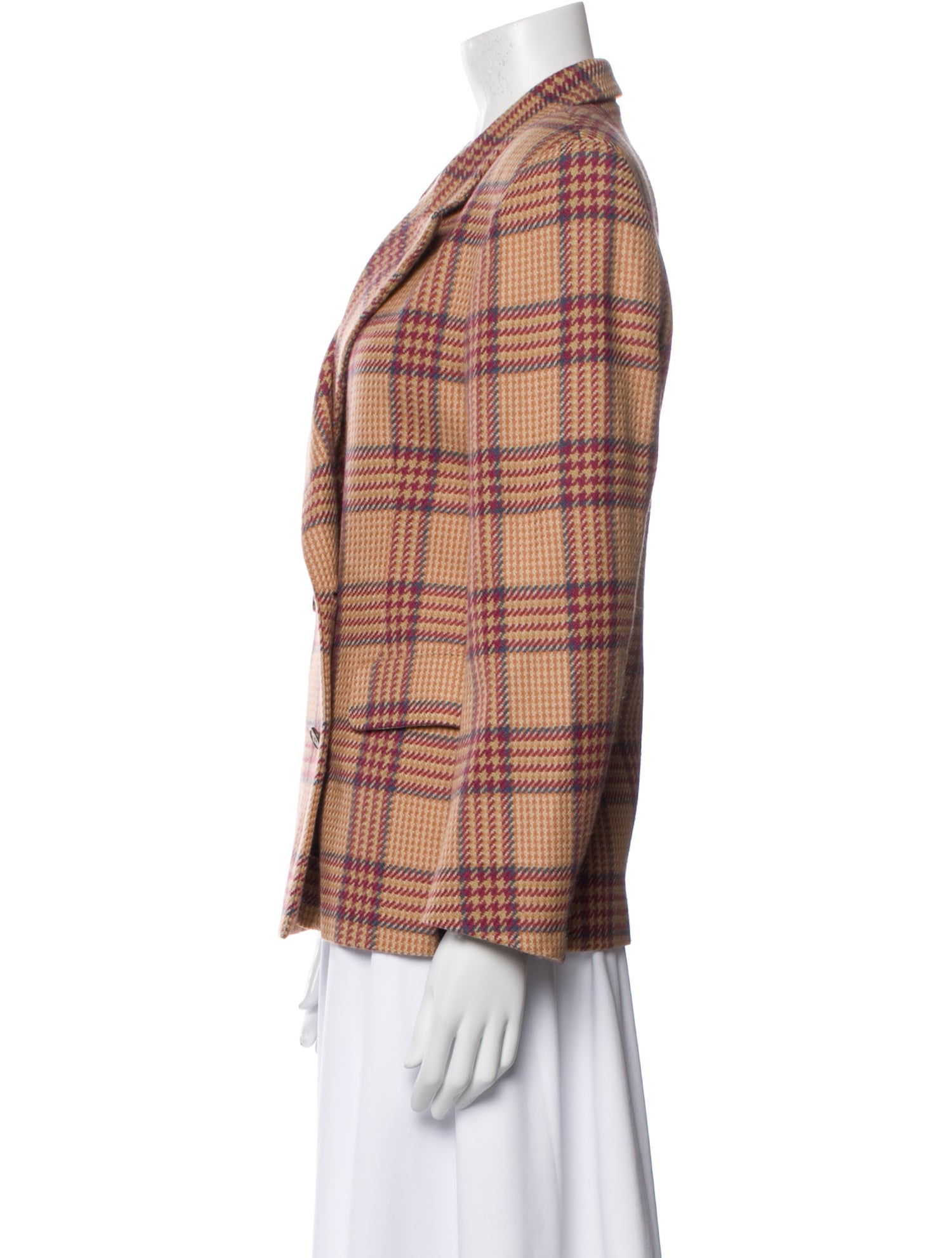 Oliver by Valentino Virgin Wool Plaid Print Blazer