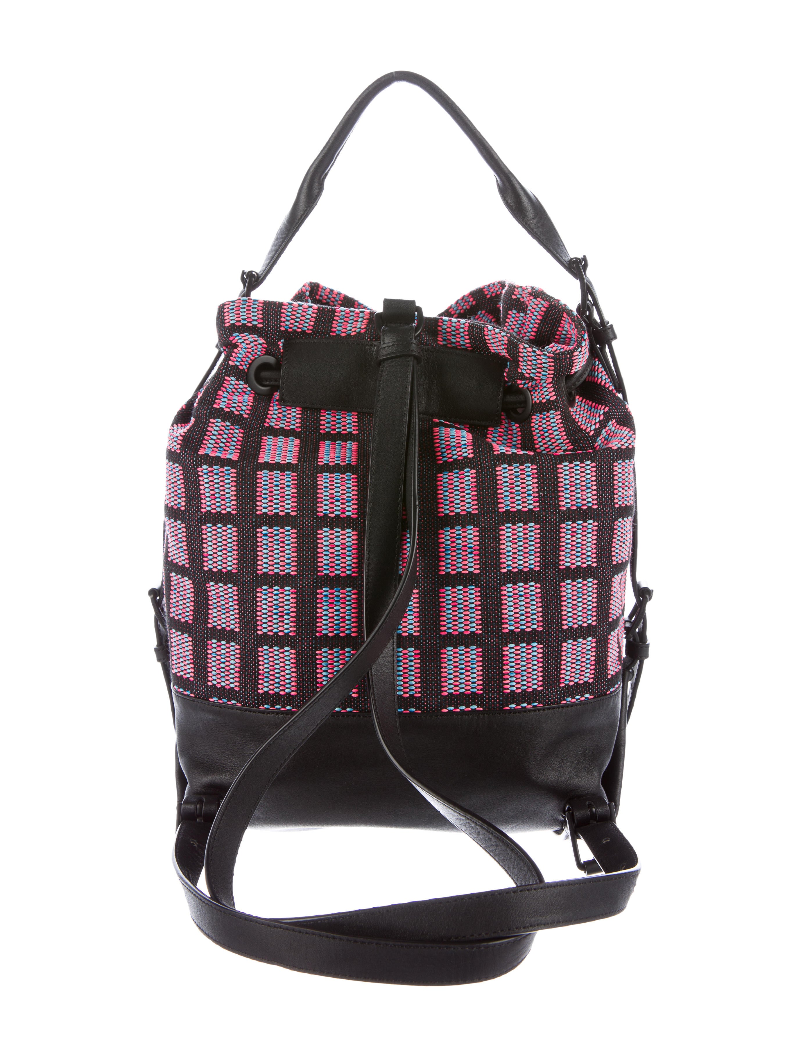 Opening Ceremony LeatherAccented Drawstring Backpack Handbags