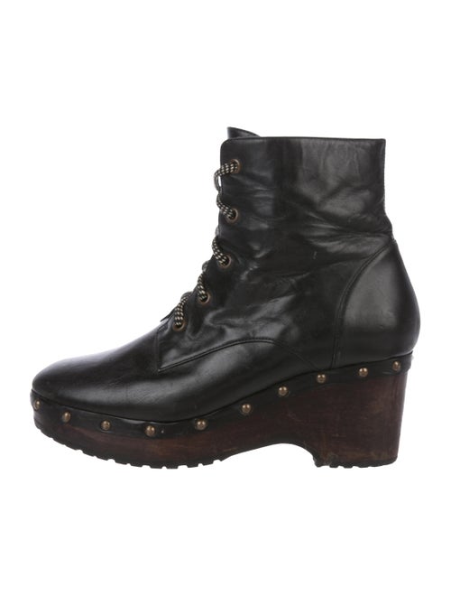 Opening Ceremony Leather Platform Boots Black