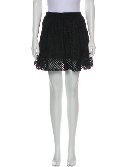 Opening Ceremony Raffia Trim Mini Skirt Black