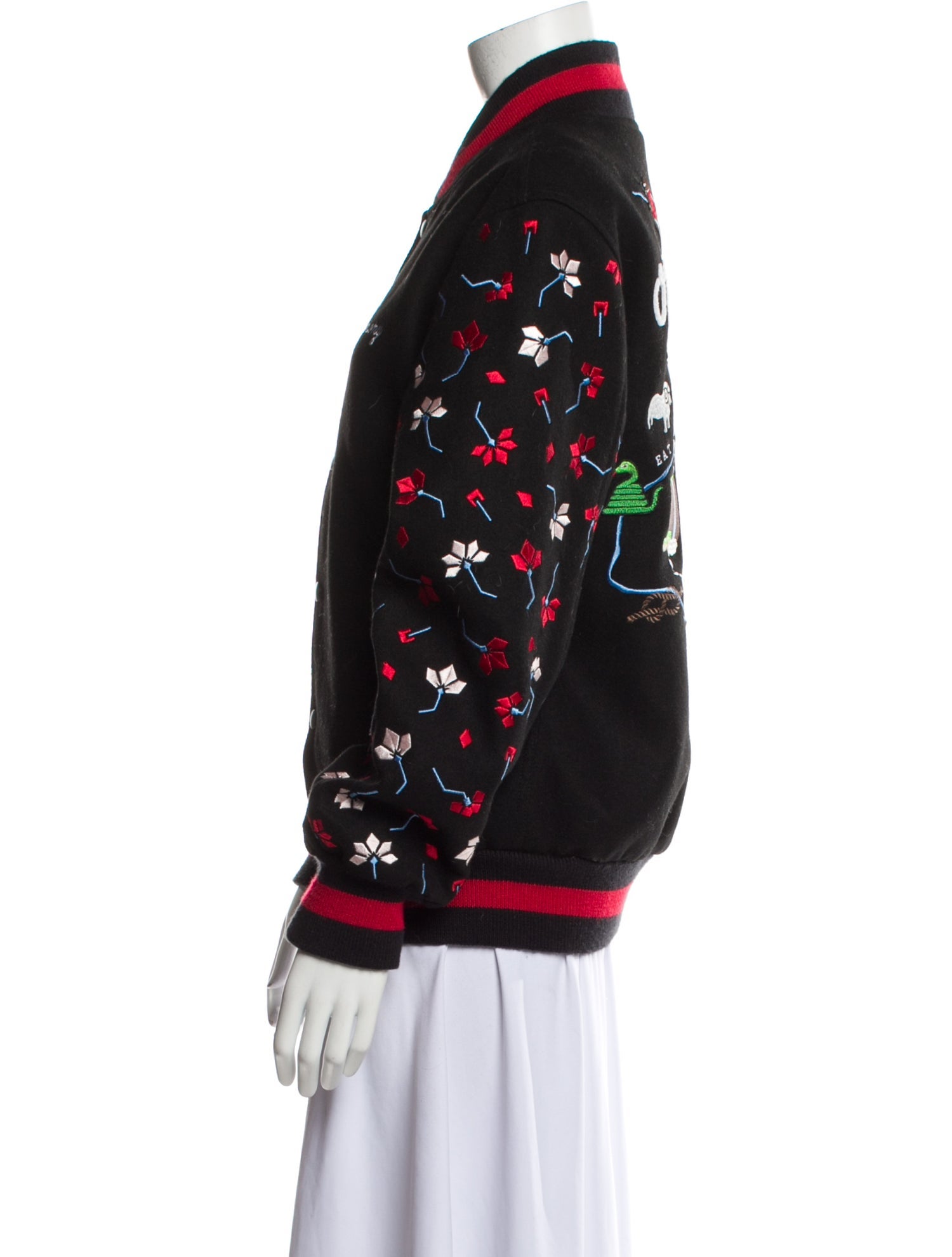 Opening Ceremony Wool Graphic Print Bomber Jacket