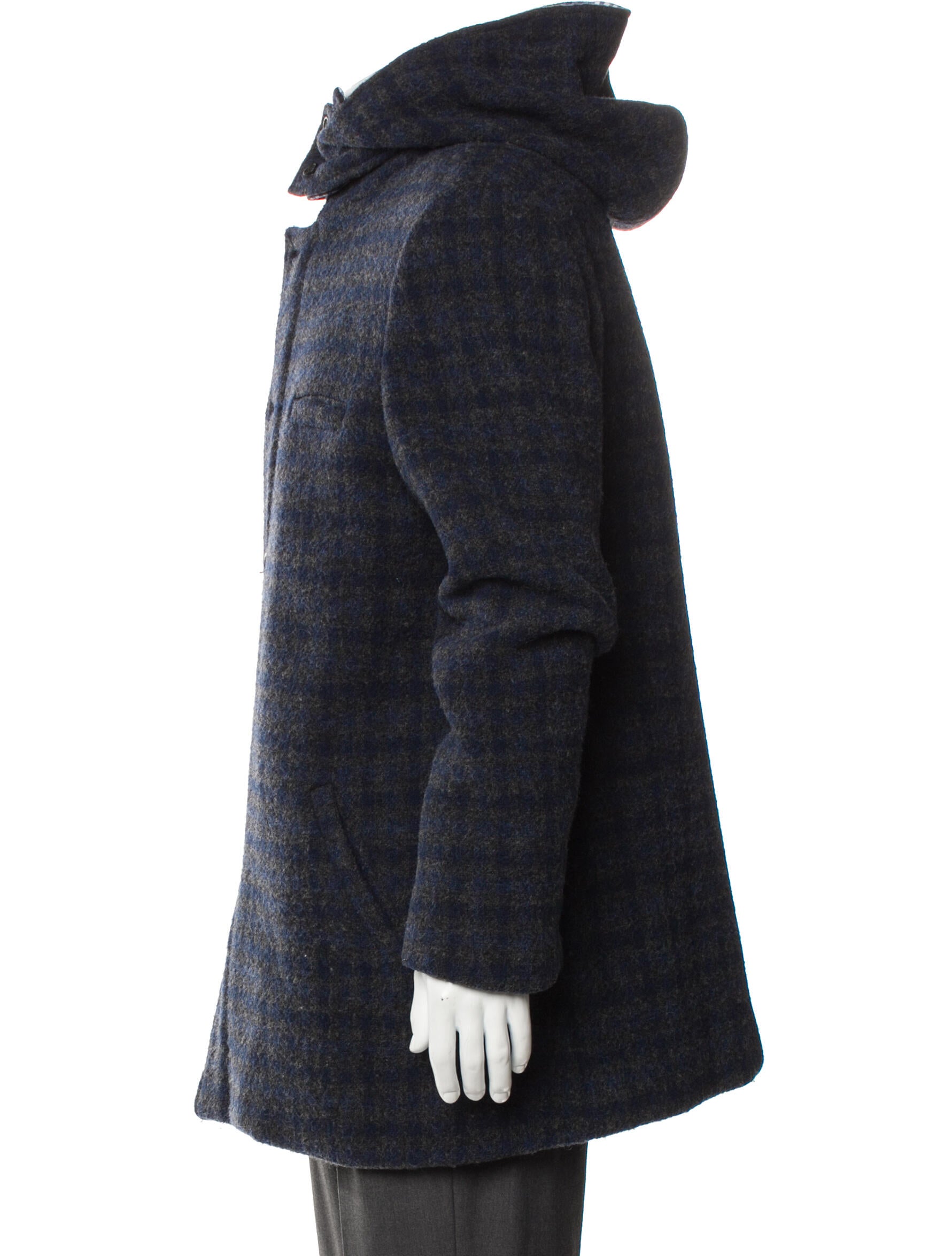 Opening Ceremony Wool Plaid Print Parka