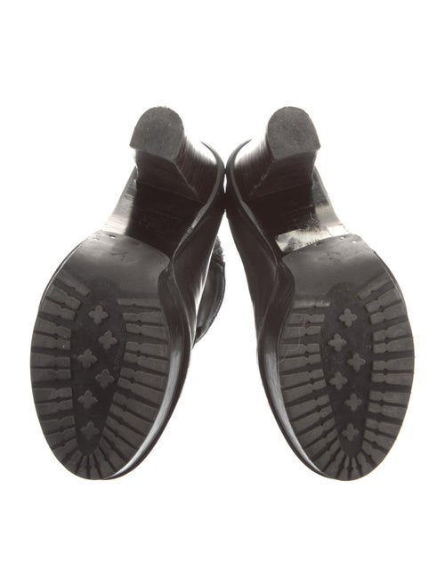 Opening Ceremony Leather Fur Trim Lace-Up Boots