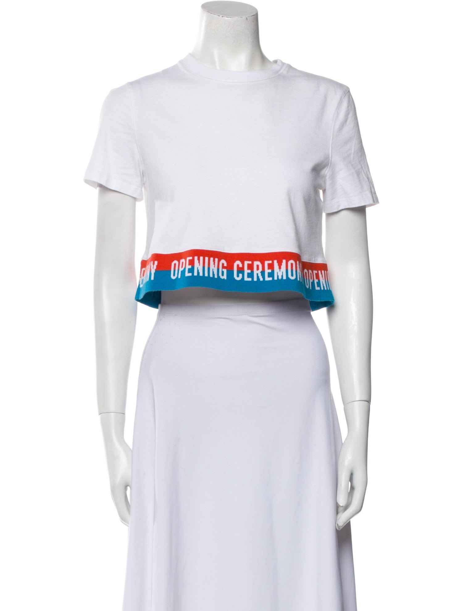 Opening Ceremony Crew Neck Short Sleeve Crop Top