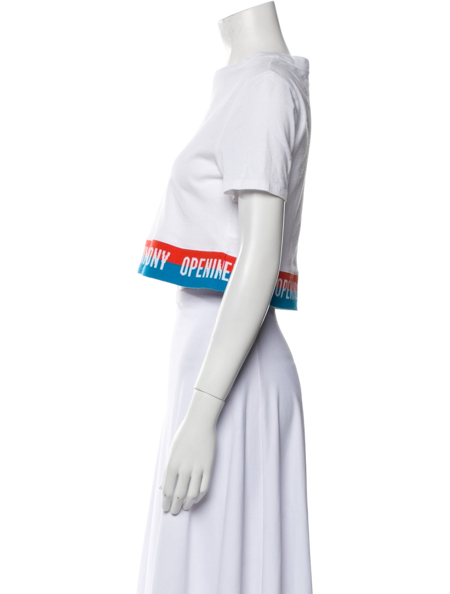 Opening Ceremony Crew Neck Short Sleeve Crop Top