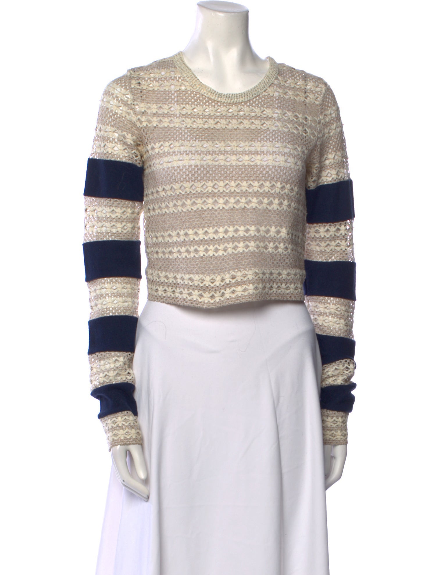 Opening Ceremony Striped Crew Neck Crop Top